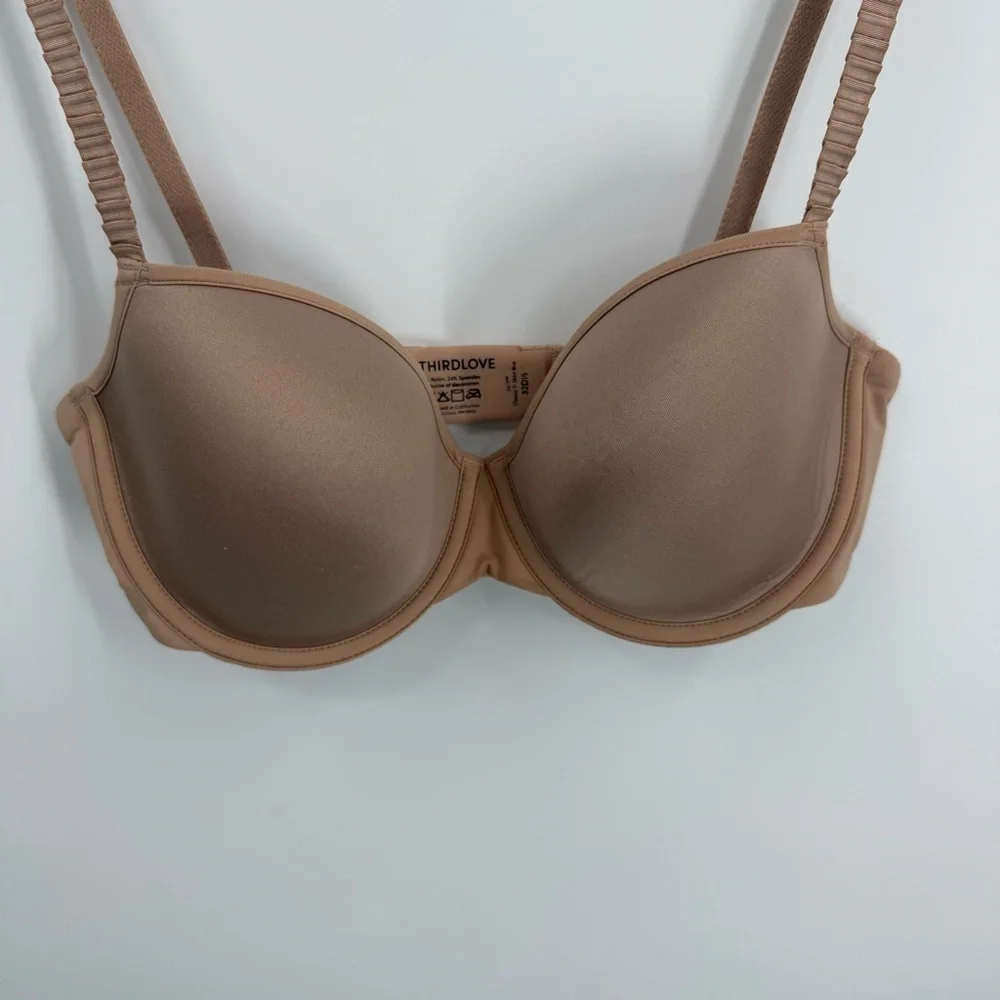 ThirdLove Lot Of 2 Bras Size 32 D Tan /black Underwire T-shirt 24/7 Back Closure